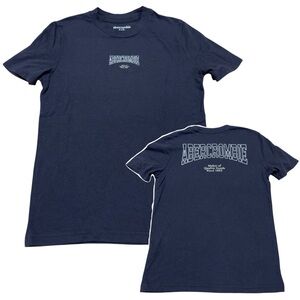 ABERCROMBIE and FITCH Boys Graphic Logo T-Shirt Size 11/12 Dark Blue Tee